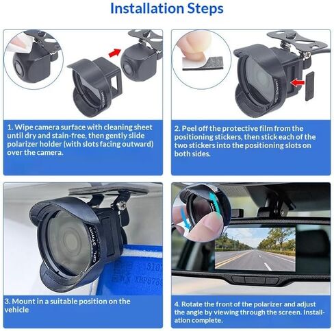 CPL Filter Anti-Glare Round Polarized Lenses for Streaming Rear Camera Small Square Outside Car Rain Cover in Kuwait
