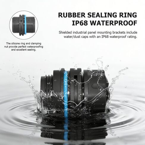 CAT6 8P8C RJ45 Ethernet Panel Mounting Connector IP68 Waterproof RJ45 Female to Female Network Dual Connector for Printers,Routers,Cameras etc in Kuwait