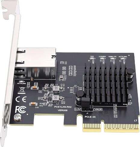 PCIe 4X Gigabit Network Card, 10Gbps Ethernet Adapter with RTL8127AT Chip, for Desktop Server PC NAS in Kuwait