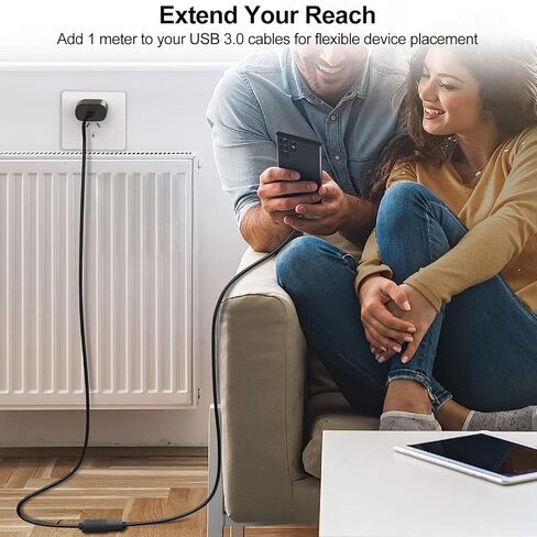 Vanjua 2 Pack USB Extension Cable-3.3FT, USB 3.0 Extension Cable, Male to Female Cord High Data Transfer Compatible with Webcam,USBKeyboard,Flash Drive,Hard Drive,Printer,Camera and More in Kuwait