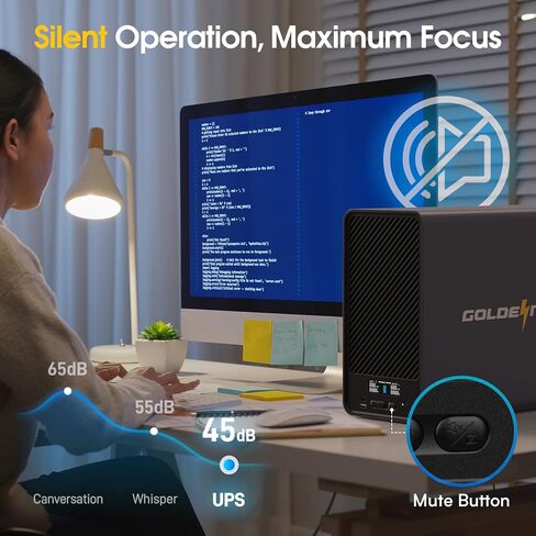 GOLDENMATE 1500VA/1200W بطارية ليثيوم UPS احتياطية وواقية من التيار الزائد، بطارية احتياطية مزود طاقة مع بطاريات LiFePO4 (296Wh)، AVR، نظام UPS Sinewave التفاعلي، 8 منافذ، شاشة LCD، رمادي in Kuwait