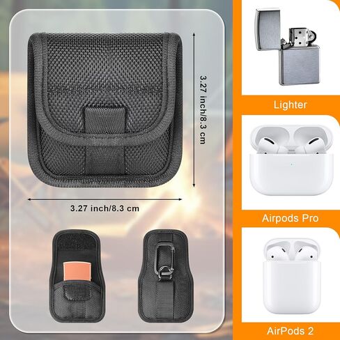 Likesing Lighter Pouch with Scuba Knitting Liner, Nylon Tactical Anti-Scratch Lighter Holder Small Pouch with Belt Loop ＆ Square Clip for Ear Bud Case Pouches in Kuwait