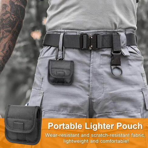 Likesing Lighter Pouch with Scuba Knitting Liner, Nylon Tactical Anti-Scratch Lighter Holder Small Pouch with Belt Loop ＆ Square Clip for Ear Bud Case Pouches in Kuwait