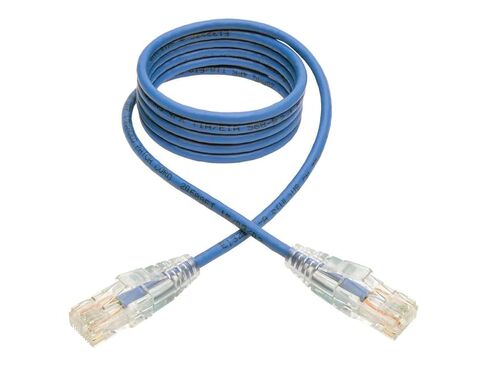 كابل Tripp Lite Eaton Series N201-S04-BL Cat6 Gigabit Slim Snagless UTP Ethernet، 4 أقدام أزرق، RJ45، سلك تصحيح 28AWG PoE، شبكة LAN عالية السرعة، حزمة Cloud Care التي تم تكوينها مسبقًا مؤهلة (10 عبوات) in Kuwait