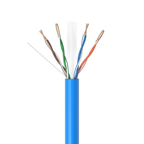 500FT CAT6 CMR Riser Ethernet Cable 23AWG Solid Bare Copper UTP 550Mhz PoE++ (4PPoE) Network LAN Bulk Wire (Blue) in Kuwait