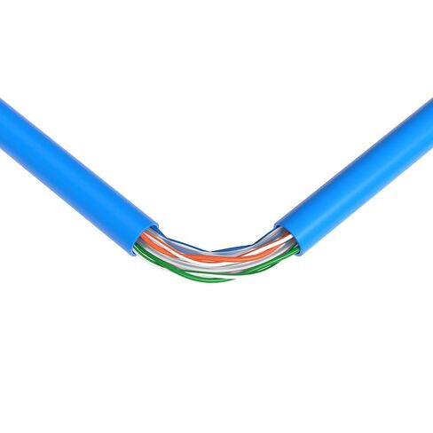 500FT CAT6 CMR Riser Ethernet Cable 23AWG Solid Bare Copper UTP 550Mhz PoE++ (4PPoE) Network LAN Bulk Wire (Blue) in Kuwait