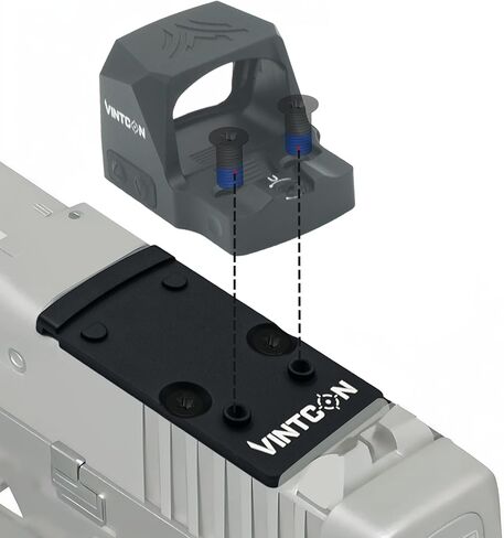 لوحة محول RMR إلى RMSc لقطع شرائح RMR، متوافقة مع مشاهد النقطة الحمراء القياسية لبصمة RMSc Holosun 407K/507K Shield RMSC، سبائك الصلب in Kuwait