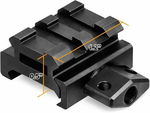 Gotical 0.5" Picatinny Riser Mount, 2 Slot Low Profile Riser Mount with 2 Slot, Universal Picatinny Fit, Hard Anodized, Black, Quick Release in Kuwait