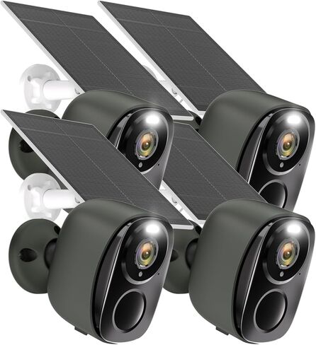 ELECCTV Solar Security Cameras Wireless Outdoor 2K QHD Flood Light Cameras for 3MP Home Security with Color Night Vision/Spotlight/IP66 Waterproof/PIR Human Detection/2-Way Talk/Cloud/SD up to 256G in Kuwait