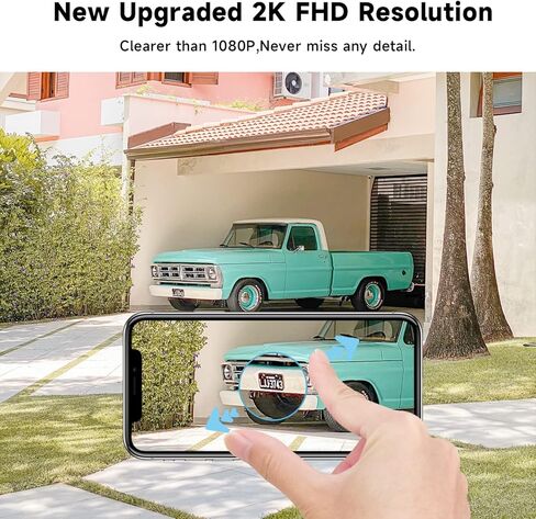 ELECCTV Solar Security Cameras Wireless Outdoor 2K QHD Flood Light Cameras for 3MP Home Security with Color Night Vision/Spotlight/IP66 Waterproof/PIR Human Detection/2-Way Talk/Cloud/SD up to 256G in Kuwait