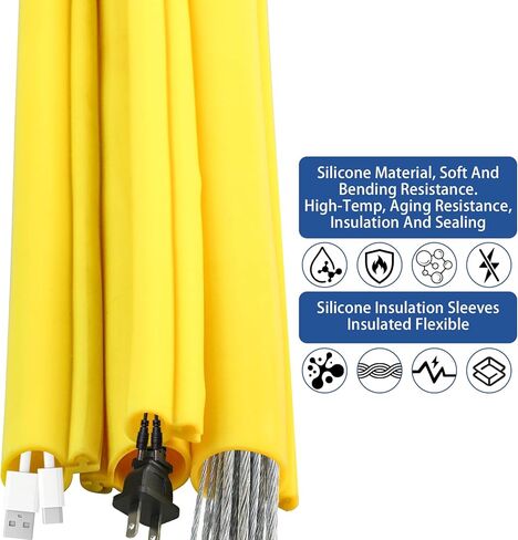 Silicone Cable Cord Cover Protector, Flexible Wire Loom Tubing Cable Sleeve Cover Organizer for Protect Pet from Chewing – Cable Cord Insulation Protection in Kuwait