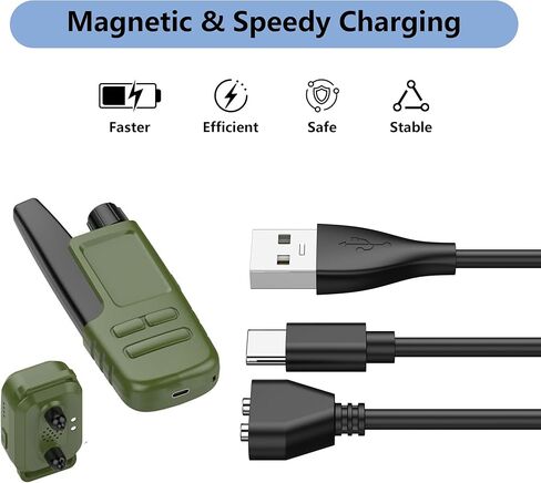 Vanjua Charger for Delupet/Yawpet/Jugbow Dog Training Collar and Remote, 2-in-1 USB C and Magnetic Bark Collar Charging Cable (Black) in Kuwait