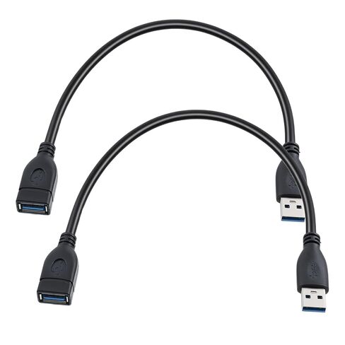 2 حزمة كابل تمديد USB قصير، 1FT ذكر إلى أنثى USB 3.0 موسع يتحمل نقل البيانات بسرعة متوافق مع لوحة المفاتيح، الماوس، كاميرا الويب، الكاميرا، الهاتف، الطابعة in Kuwait