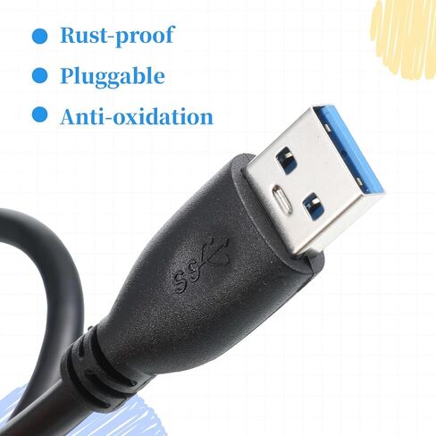 2 حزمة كابل تمديد USB قصير، 1FT ذكر إلى أنثى USB 3.0 موسع يتحمل نقل البيانات بسرعة متوافق مع لوحة المفاتيح، الماوس، كاميرا الويب، الكاميرا، الهاتف، الطابعة in Kuwait