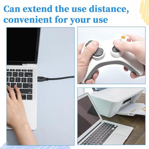 2 حزمة كابل تمديد USB قصير، 1FT ذكر إلى أنثى USB 3.0 موسع يتحمل نقل البيانات بسرعة متوافق مع لوحة المفاتيح، الماوس، كاميرا الويب، الكاميرا، الهاتف، الطابعة in Kuwait