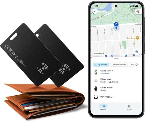 Zoilytech Upgrade Wallet Tracker Card, Tracker Tag Ultra Slim Rechargeable Smart Card, Works with iOS Find My App, Item Finder for Wallet, Passport, Travel & Luggage in Kuwait