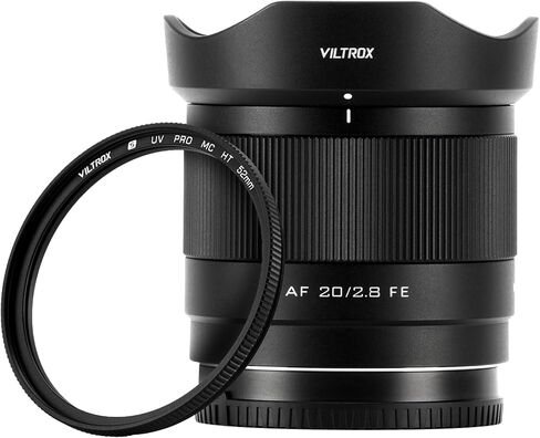 Bundle of Viltrox 20mm f2.8 e Mount Lens and 52mm MC UV Filter，AF20/2.8 FE Lens for Sony in Kuwait