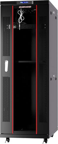 Sysracks 32U رف الخادم قفل خزانة الخادم رف الشبكة Av مجلس الوزراء الصوت رف الأمن مجلس الوزراء شاشة LCD ترموستات عجلات الرف 4 مراوح Powerbar 39 بوصة عميق in Kuwait