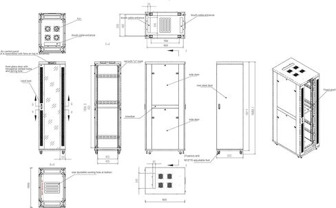 Sysracks 32U رف الخادم قفل خزانة الخادم رف الشبكة Av مجلس الوزراء الصوت رف الأمن مجلس الوزراء شاشة LCD ترموستات عجلات الرف 4 مراوح Powerbar 39 بوصة عميق in Kuwait