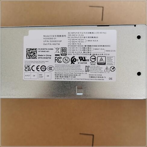 H200EPS-01 H200EBS-01 AC200EBS-01 L200EBS-01 PCK019 52C2P KMJP5 K92TW R4T90 5TVM5 الأصلي الجديد 200W مصدر الطاقة لـ De ll Opti Plex 3080 5080 7080 in Kuwait