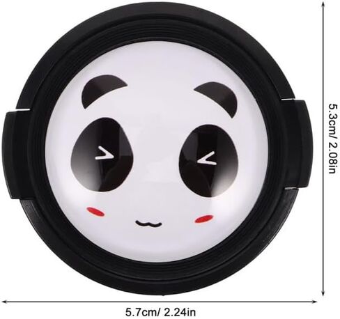 KALLORY 2 Pcs 52mm Camera Lens Cap Covers Cute Panda Pattern Universal Lens Protector Pinch Sides for Photography and Videography in Kuwait