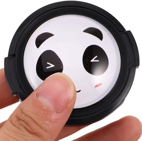 KALLORY 2 Pcs 52mm Camera Lens Cap Covers Cute Panda Pattern Universal Lens Protector Pinch Sides for Photography and Videography in Kuwait