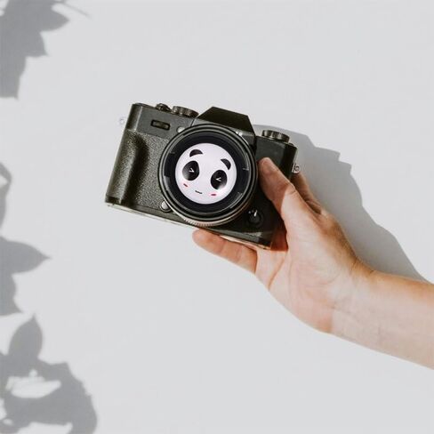 KALLORY 2 Pcs 52mm Camera Lens Cap Covers Cute Panda Pattern Universal Lens Protector Pinch Sides for Photography and Videography in Kuwait