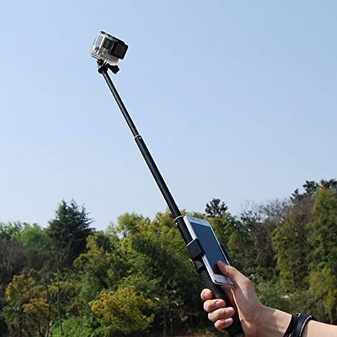 2 حزمة عصا سيلفي جبل حامل الهاتف كليب المشبك القطب جبل الهاتف ل Gopro تمديد القطب عصا سيلفي Monopod المحمولة Vlog مقبض قبضة كاميرا العمل تلسكوبي ترايبود التحكم في الشاشة الثانية in Kuwait