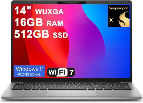 Dell Inspiron 14 5441 كمبيوتر محمول 14 بوصة WUXGA IPS Qualcomm 8-core Snapdragon X ما يصل إلى 45 NPU Tops (>i7-1355U) 16 جيجابايت DDR5 1 تيرابايت SSD WiFi7 لـ Creator Business Professional Win11Pro in Kuwait