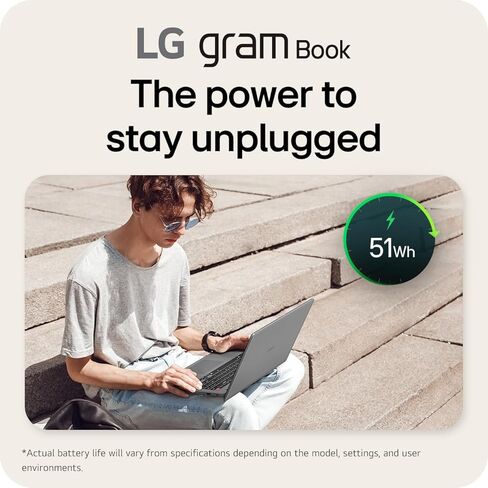 LG gram Book 15-inch Lightweight Laptop Computer, Intel Core i5-1334U Processor, Windows 11 Home, 8GB RAM, 256GB SSD - Titan Silver in Kuwait