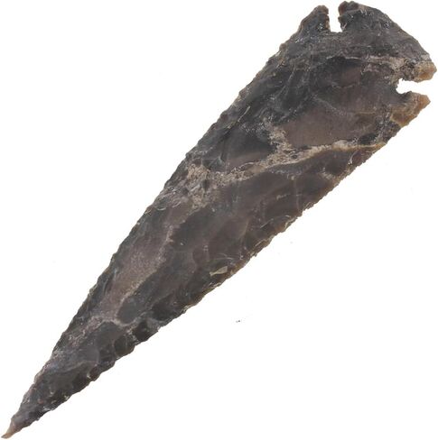 Armory Replicas™ Unique 5-Inch Agate Flint Arrowhead - One-of-a-Kind Prehistoric Tool Replica with Waxy Luster | Functional Decorative Arrowhead | Mohs Hardness 7 in Kuwait
