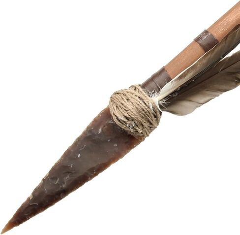 Armory Replicas™ Unique 5-Inch Agate Flint Arrowhead - One-of-a-Kind Prehistoric Tool Replica with Waxy Luster | Functional Decorative Arrowhead | Mohs Hardness 7 in Kuwait