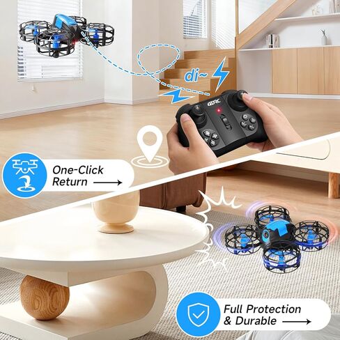 4DRC V18 طائرة بدون طيار صغيرة للأطفال المبتدئين، طائرة رباعية المراوح RC مع وضعين للتحكم، وضع مقطوعة الرأس، تثبيت الارتفاع، تحوم تلقائي، 3 سرعات، تقلبات ثلاثية الأبعاد، مصابيح LED، بطاريتان، لعبة هدية للأولاد in Kuwait