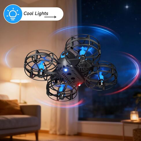 4DRC V18 طائرة بدون طيار صغيرة للأطفال المبتدئين، طائرة رباعية المراوح RC مع وضعين للتحكم، وضع مقطوعة الرأس، تثبيت الارتفاع، تحوم تلقائي، 3 سرعات، تقلبات ثلاثية الأبعاد، مصابيح LED، بطاريتان، لعبة هدية للأولاد in Kuwait