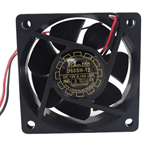 D60SH-12C 12V 0.18A 60 مم مروحة - 6025 6 سم 2 سلك UPS مروحة تبريد، أسود in Kuwait