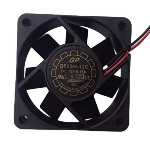 D60SH-12C 12V 0.18A 60 مم مروحة - 6025 6 سم 2 سلك UPS مروحة تبريد، أسود in Kuwait