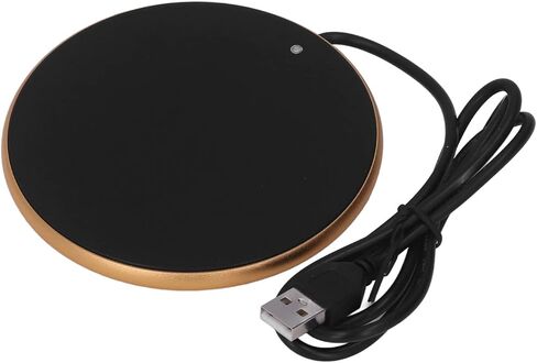 Coffee Mug Warmer, 55°C Smart Temperature USB Powered Candle Warmer Plate, Compact Tempered Glass Smart Constant Temperature Coaster with Automatic Power Off for Home Office Desk (Black) in Kuwait