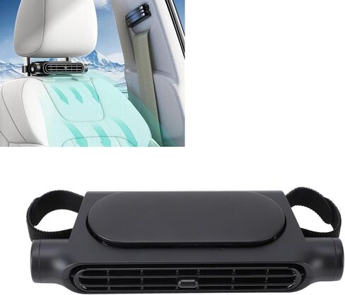 مروحة سيارة Asixxsix، مروحة تبريد بـ 3 سرعات لمقعد السيارة، هادئة وآمنة، مزود طاقة USB بدون شفرات، تبريد خلفي للمقعد لجميع السيارات، شاحنة RV، مسند الرأس (أسود) in Kuwait
