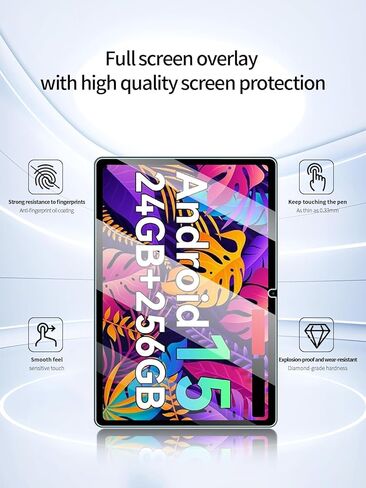 واقي شاشة لجهاز BESTTAB T20 Android 15 مقاس 10 بوصة، مضاد للخدش 9H حساس للمس، حواف مستديرة 2.5D خالية من الفقاعات، سهل التركيب، عبوتان. in Kuwait