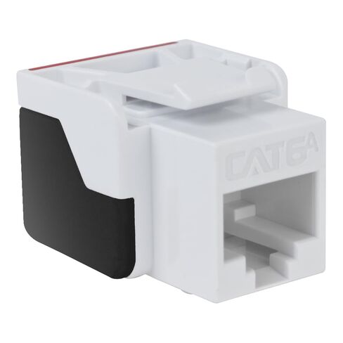 ICC CAT6A Keystone Jack مع IDC مضمن لا يوجد زوج من الأسلاك المنفصلة (إنهاء أسهل) UL مدرج PoE++ TAA متوافق مع لوحة الحائط أو لوحة التصحيح، يعمل مع أداة إنهاء JackEasy، أبيض in Kuwait