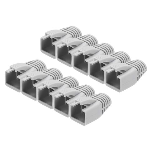 MECCANIXITY 50 Pack RJ45 Boot Cover، Cat6A Cat7 Ethernet Cable Strain Boot، قطر الفتحة 8 مم (رمادي) in Kuwait