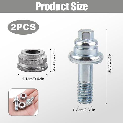 2PCS الجانبية البراغي الطرفية الطرفية ، 3/8 "انتشار البطارية القياسي مسمار متوافق مع GM ما بعد GM Post Universal طرفية البطارية طرفية الطرف الطقم (Long + Spacer) in Kuwait