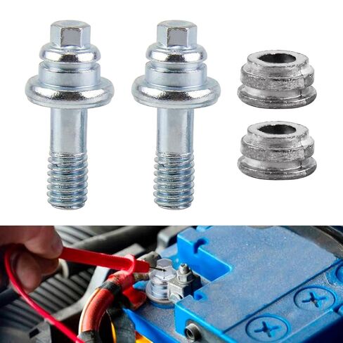 2PCS الجانبية البراغي الطرفية الطرفية ، 3/8 "انتشار البطارية القياسي مسمار متوافق مع GM ما بعد GM Post Universal طرفية البطارية طرفية الطرف الطقم (Long + Spacer) in Kuwait
