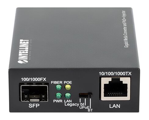 محول وسائط Intellinet Gigabit وحاقن PoE++: انتقال سلس من النحاس إلى الألياف بقوة 90 وات، ومدى وصول 120 كم، وحماية قوية - 509688 in Kuwait