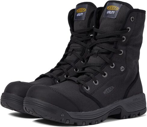 أحذية عمل KEEN Utility للرجال Roswell بمقدمة مركبة متوسطة الحجم من القماش، زيتوني عسكري/زيتوني أسود، 8.5 عرض أمريكي in Saudi Arabia