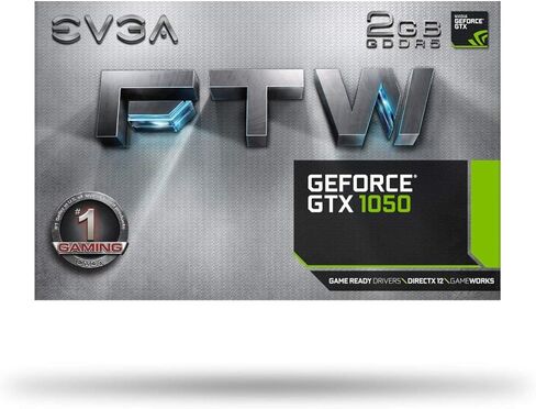 بطاقات رسومات الألعاب EVGA GeForce GTX 1050 FTW ACX 3.0، 2 جيجابايت GDDR5، DX12 OSD دعم (PXOC) بطاقة رسومات 02G-P4-6157-KR (متجددة) in Kuwait