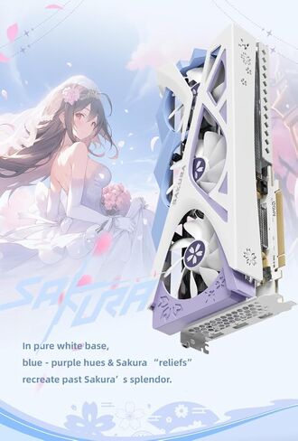 Yeston Sakura Radeon RX 9060 XT 16G GDDR6 128bit بطاقات الفيديو كمبيوتر مكتبي بطاقة رسومات الكمبيوتر in Kuwait
