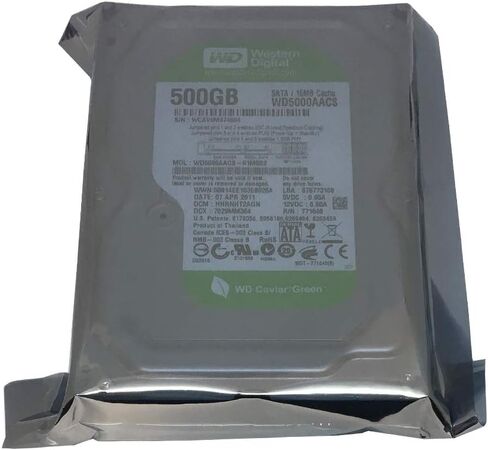 محرك الأقراص الصلبة Western Digital Caviar Green سعة 500 جيجابايت/OEM مقاس 3.5 بوصة وذاكرة تخزين مؤقت سعة 16 ميجابايت وسرعة 5400 دورة في الدقيقة SATA II WD5000AACS in Kuwait