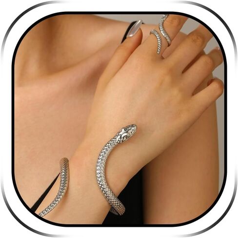 سوار الأفعى الطويل Tiantian Snake Snake Ring مجموعة الثعابين إكسسوارات قابلة للتعديل هدايا المجوهرات الهالوين القابلة للتعديل in Saudi Arabia