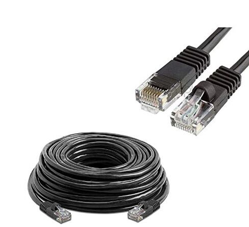 Cat5 CAT5 كابل التصحيح الحبل 500 ميجا هرتز إيثرنت شبكة الإنترنت كابل LAN RJ45 UTP للكمبيوتر الكمبيوتر PS4 Xbox One مودم راوتر RJ45 سلك شبكة الكمبيوتر الأزرق (75 قدم، أسود) in Kuwait
